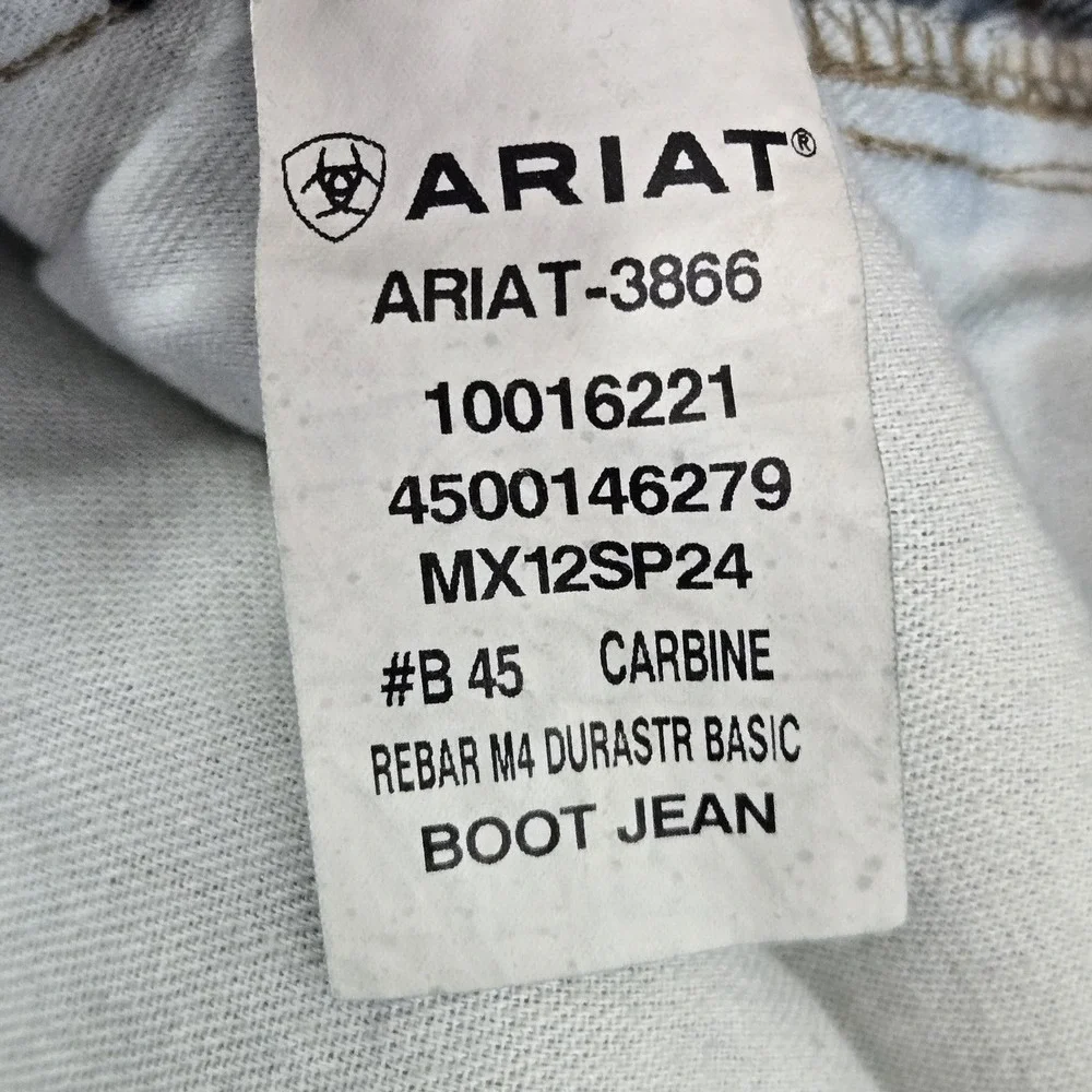 Ariat Rebar Men Jeans 30X30 Blue Denim M4 Bootcut‎ 28